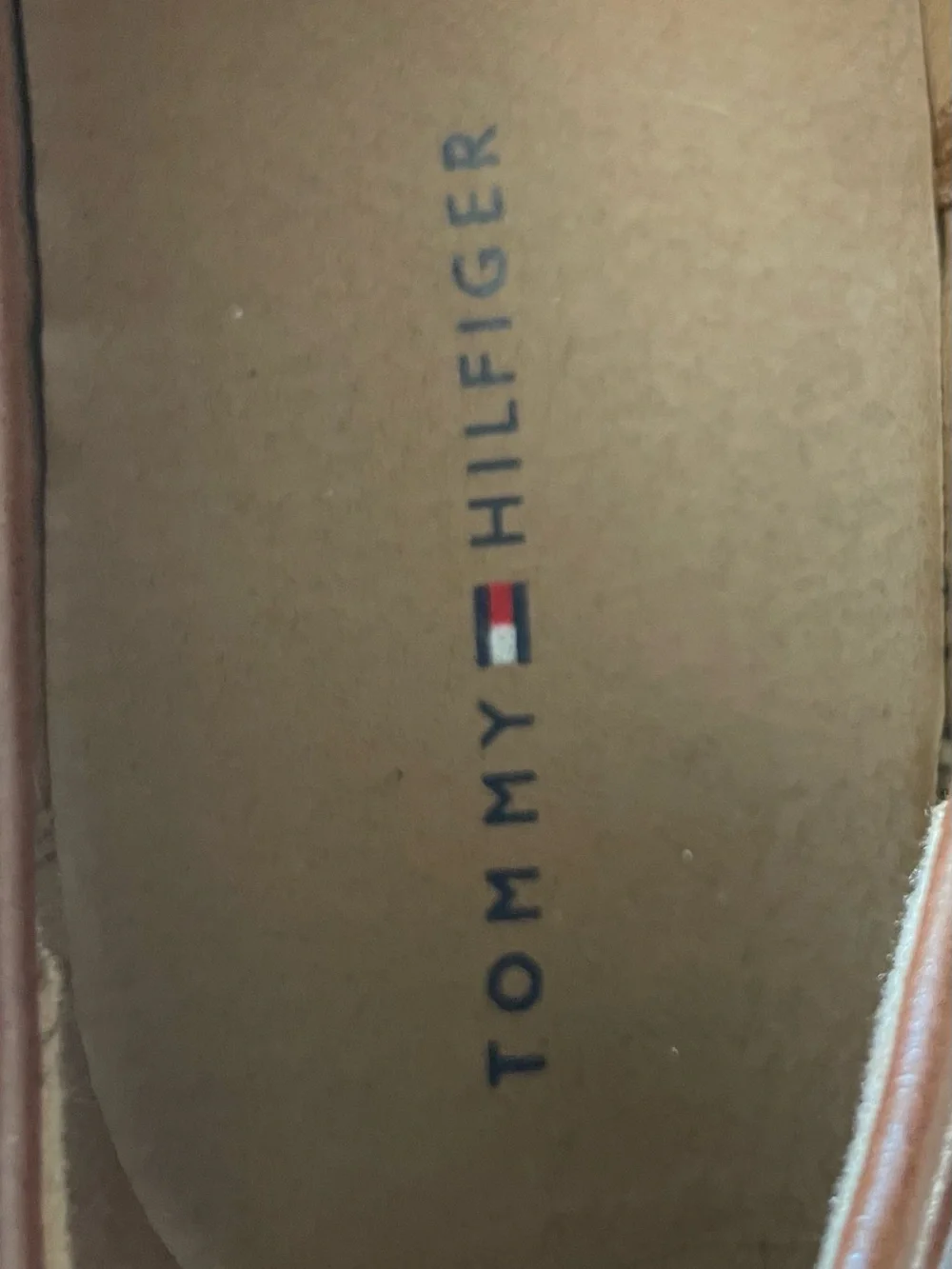 Tommy Hilfiger Men’s Brown Leather Loafers Logo Bit Slip On Shoes